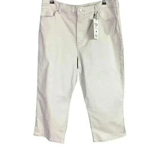 Gloria Vanderbilt Amanda Women 18 Classic Rise Capri Jeans Beige Stretch NEW